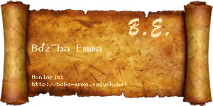 Bába Emma névjegykártya
