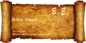 Bába Emma névjegykártya
